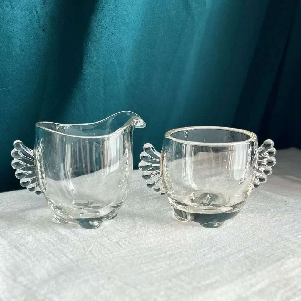 Vintage Paden City Vermilion Sugar & Creamer